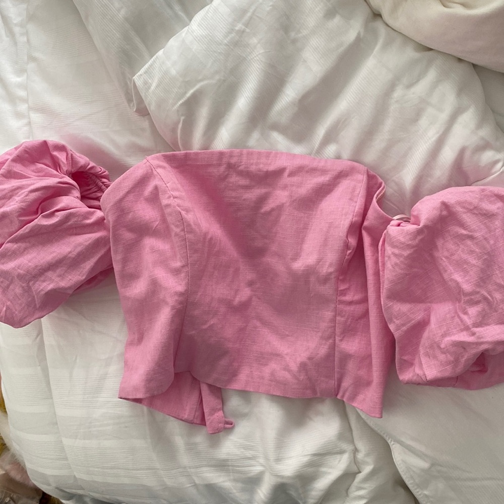 Runway the Label Pink Puff Sleeve Top